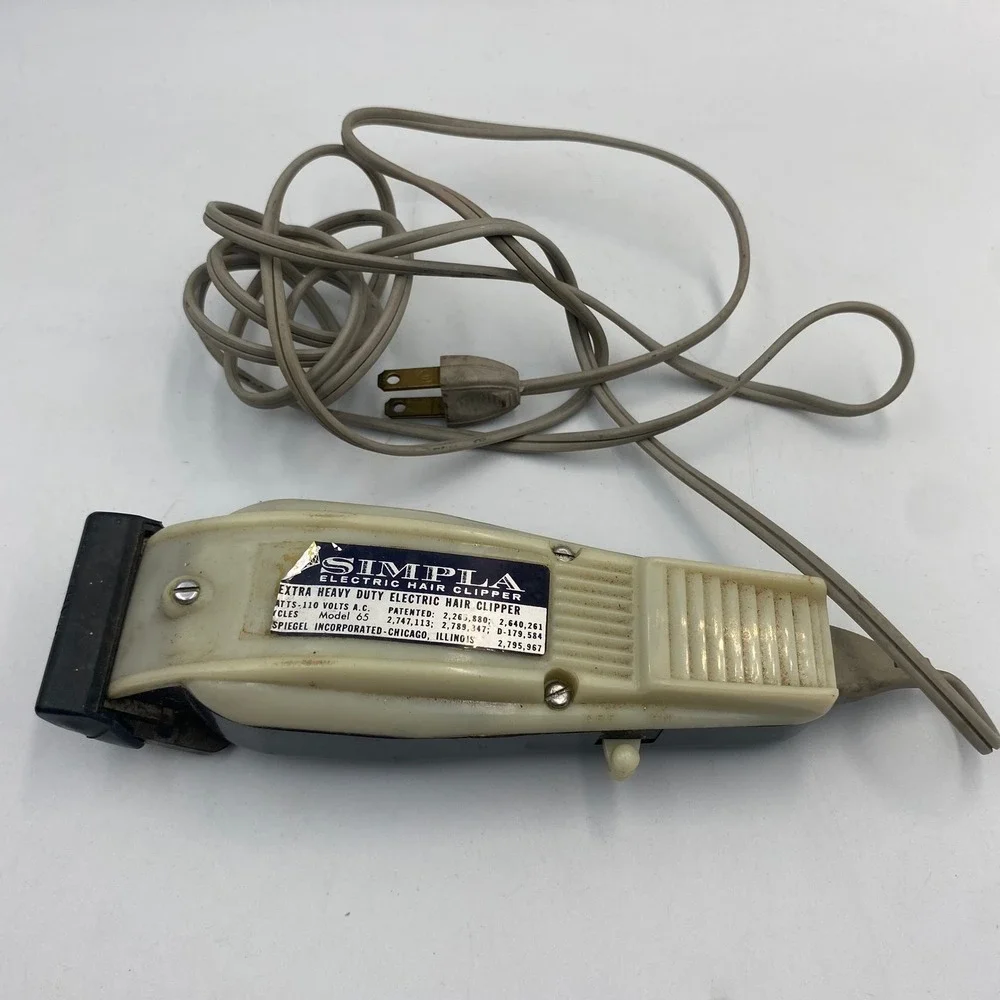 Vtg Simpla Extra Heavy Duty Electric Hair Clipper Model 65 Spiegel Wahl Blade